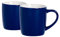 Argon Tableware Coloured Coffee Mugs - Navy - 350ml - Pack of 2 - Gloss Ceramic Stoneware Tea Mugs Latte Cappuccino Cups Hot Chocolate Cups Colourful Mug Set with Handle