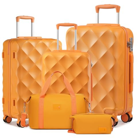 Sea Choice resväska i 5 delar ABS-skal resväska set 3 stycken med Ryanair 40 x 20 x 25 kabinväskor