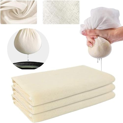 Passiertuch 6 Stück, 50x50cm Passiertuch Wiederverwendbar, Seihtuch, Cheesecloth, Käsetuch, Wiederverwendbar Filtertuch, Baumwolle Seihtuch mit Sauber Umgeschlagene Saum, Mulltuch, Käsetuch