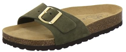 AFS-Schuhe 2112 - Pantuflas de piel auténtica de alta calidad para mujer