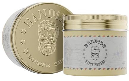 Bandido Matte Finish Pomade 125 ML | Cera Capelli Uomo Water-Based | Tenuta Media Con Controllo Flessibile | Finitura 100% Opaca | Profumo Legno (Wood) | Rimodellabile E Facile Da Lavare