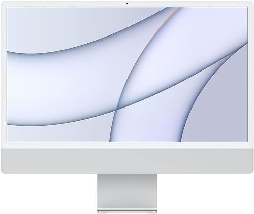 2021 Apple iMac avec Apple M1 Chip avec 8-core CPU (24-pouces, 256GB SSD Stockage) (AZERTY France) Argenté (Reconditionné)