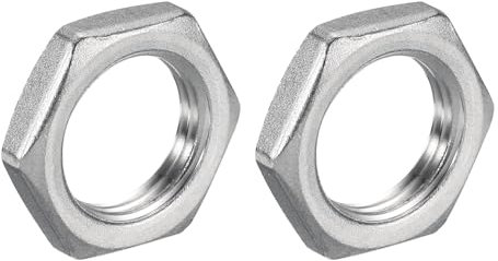 QUARKZMAN 2 pcs Fonte Tuyau Raccord Hex Contre-écrou, 304 Inox Acier Hex Verrouillage Écrou 1/2 Femelle Filetage (DN15) pour Plomberie Fixe, Eau Balai et Châssis Nettoyeur