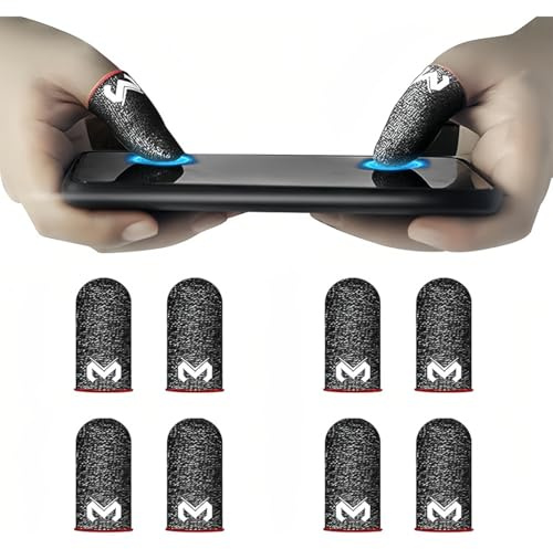 NJCXOLA 8 Pcs Dedales para Jugar al Movil Transpirable Gaming, PUBG Mobile Game Finger Sleeve, Dedales Gaming para Android y iOS