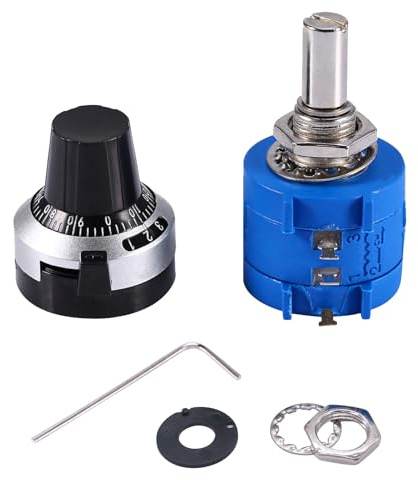 SiRyder Potentiomètre 10K Potentiomètre 220V OHMS 3590S-2-103l Potentiomètre Rotatif à Fil De Précision Potentiomètre 10 Tours Avec Bouton