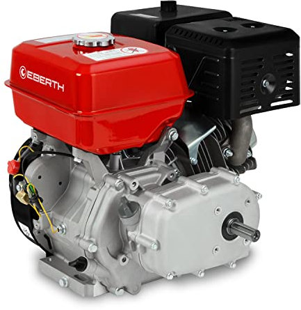EBERTH Moteur thermique à essence 15 CV / 11,03 kW, Moteur de kart avec embrayage à bain d'huile, arbre de 22 mm Ø, sécurité contre manque d'huile, 4 temps, 1 cylindre, 420 cc³, démarrage câble