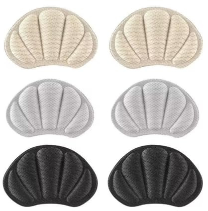 6 Paia Unisex Cuscini Impediscono ai Talloni di Sfregare e Scivolare, Soletta Autoadesiva per la Cura dei Piedi per Donne Uomini Sneakers Tacchi Alti Sneakers Scarpe in Pelle (Nero/Grigio/Cachi)