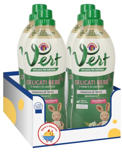 Detergente liquido per bucato capi delicati bebè – 750 ml kit con Spugna Brandizzata SPESA & RISPARMIO Inclusa – Variazioni 4/8/12 Pezzi (4)