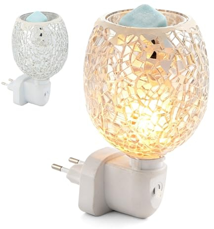 Lampada Profumata 3D,220V 10W Diffusore Di Aromaterapia 3D Vetro,Bruciatori Elettrici A fusione Di Cera,Lampada Aromatica In Vetro Elettrico 3D Per Ufficio,Yoga,Regali,Casa,Vetro 3D,Camera Da Letto