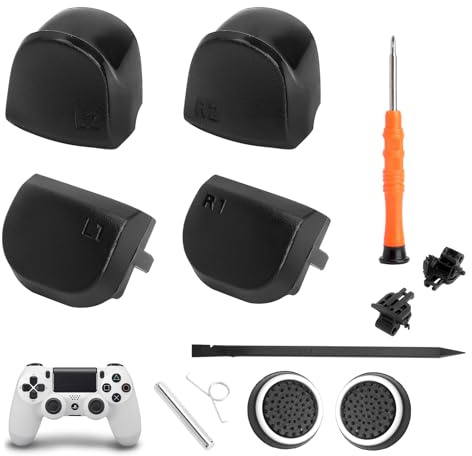 TMZELOA Remap Kit Programmerat för ps5-kontroller BDM-010 Ersättningsknappar med Trigger R1 L1 R2 L2 Fjädrar Ramar Grillettstift Analoga Spatser Cap-kit