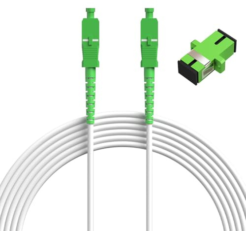 OFFCUP Cavo Fibra Ottica SC/APC per SC/APC, Bretella Fibra Ottica Simplex Monomodale 9/125μm LSZH, OFNP Cavo in Fibra Ottica (FTTH) Con Accoppiatore Fibra Ottica Gratuito(3m)