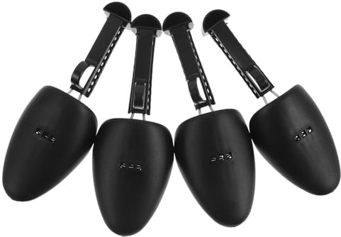 MALUGOGO Árboles de zapatos de plástico para hombre, uso conveniente, 2 pares de moldeadores de zapatos ajustables para vestidos para viajes