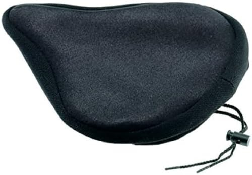Prophete Satteldecke mit Geleinlage und Kordelzug – Ergonomische Sattelabdeckung für hohen Fahrkomfort, breite Ausführung, schwarz, individuell anpassbar für Fahrrad und E-Bike