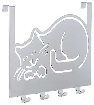 SIRO Türgarderobe 1356 | Tier, Katze, Kinder, Design | Stahl chrom glänzend | 255 mm x 34 mm x 203 mm