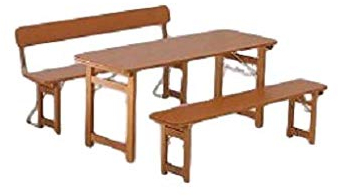 'Bière de jardin Rustica 1 table avec 2 bancs avec dossier Bateau Vernis pour extérieur Longueur 180 cm x Durable breite60 cm composé (1 table + 2 bancs)
