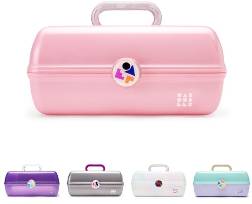 Caboodles Twilight Disco Kosmetiktasche für Mädchen, für unterwegs, für Make-up und Zubehör, Pink Sparkle