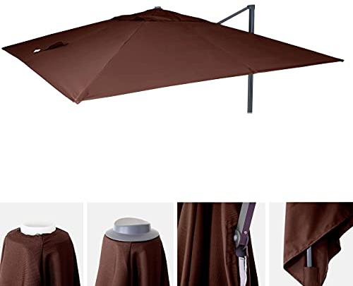 Mendler Telo copertura per ombrelloni quadrati decentrati 295x295cm - marrone