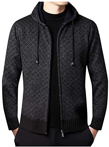 Cardigan da uomo lavorato a maglia grosso con cerniera frontale completa Slim Fit giacche a zip intera giacca di lana cardigan unisex fatto a mano caldo autunno inve