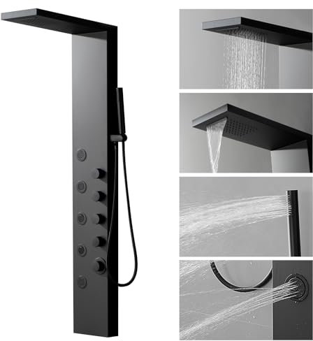 Shower Panel Tower System with Rainfall Shower Head