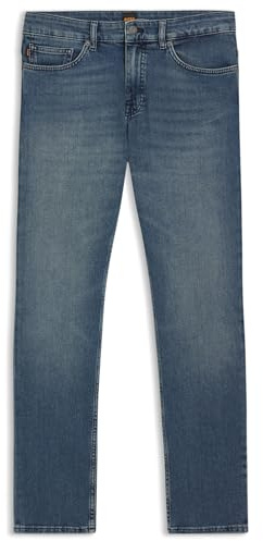 BOSS Mens Delaware BO Pure-Blue Slim-fit Jeans in Comfort-Stretch Denim