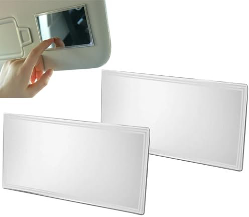 Coche Espejos Maquillaje, 2 unidades Espejo Cosmético para Coche,Espejo de Cosmética para Automóviles, Autoadhesiva Coche Maquillaje,para Visera de Coche, Respaldo Asiento de Coche