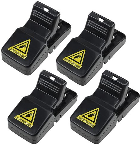 COSPIZO Rat Traps - Heavy-duty Humane Mice Trap for Indoors, Outdoor, and Gardens -14 cm Reusable Large Mouse Catcher Traps with 1 Pair of Gloves (4)