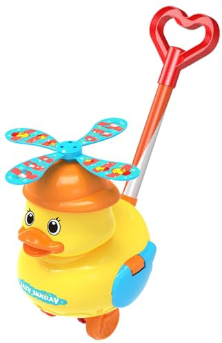Carro CORRO - Duck Amarillo para Empujar, Juguete Interactivo | Juguetes deslizantes con Ruidos de Quack para niños pequeños, Caminatas y Corriendo, Ideal para el Aprendizaje temprano