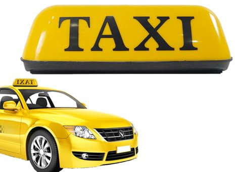 Genérico Señales de luz de taxi para el automóvil - Lámpara de letrero de techo de taxi vintage | Lámpara de cabina de iluminación de techo retro para vehículos de 12V, señalización visible brillante