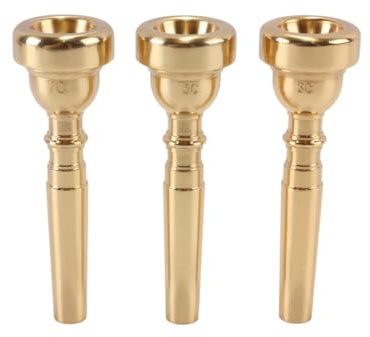 Riven Lot de 3 embouts en cuivre pur pour trompette dorée pour pratique et performance (3C, 5C, 7C)