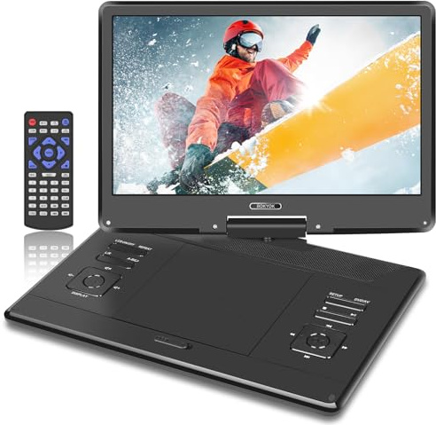 BOKYOK 16.9 Portable DVD Player with 14.1ââ HD Swivel Screen, 6Hrs Play