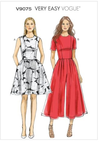 Vogue Patterns V9075A5 6/8/10/12/14 Misses/Misses Petite Dress and Jumpsuit