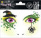 HERMA 15317 Face Art Sticker Hexe, dermatologisch getestet, ablösbare Glitzer Gesicht Aufkleber, temporäre Tattoos für Karneval Fasching Halloween Festival Kinder Geburtstag, grün