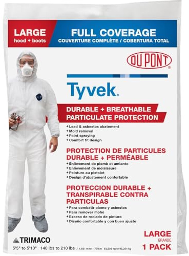 TRIMACO 141222/12 Tyvek Full Coveralls, Large