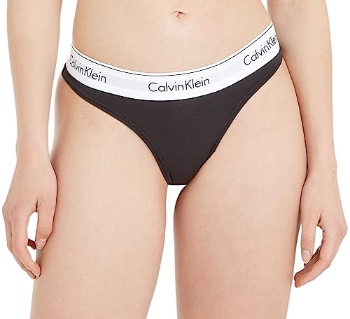 Calvin Klein Damen String Thong Unterwäsche, Schwarz (Black), S