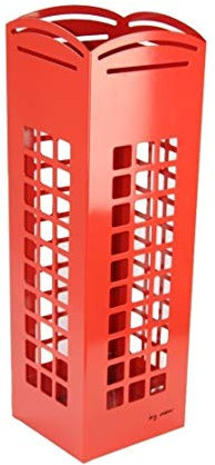 DRW Paragüero de Cabina roja con Gancho para Paraguas pequeños 15,5x15,5x49 cm