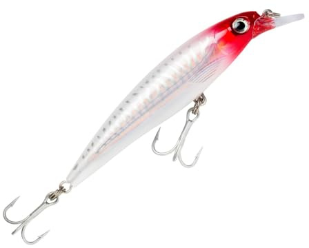 Rapala X-Rap Saltwater Lure with Two No. 3 Hooks, 1.2-1.8 m Swimming Depth, 10 cm Size, Red Head UV