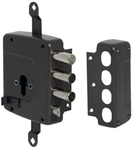 Cisa 156167602 - Cerradura eléctrica para colocar en cilindro europeo, 3 cerraduras, entrada 60 mm, barras y cilindro no incluidos