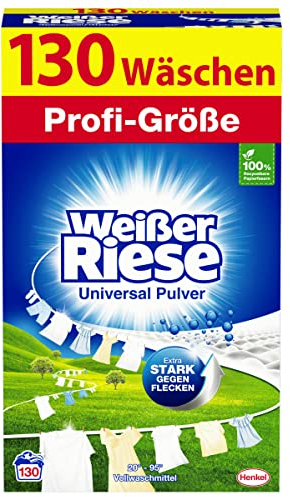 Weißer Riese - Detergente universal en polvo, 1 paquete (130 lavados)