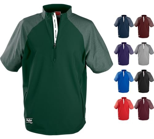 Rawlings | Men's COLORSYNC Short Sleeve Cage Jacket | Dark Green | X-Large