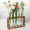 Glas Reagenzglas Kleine Vasen Für Tischdeko Blumenvase Für Blumen Mit Ständer Holz Propagation Station Für Wohnzimmer Dekoration Und Hydroponik Pflanzen, L