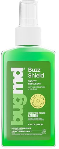 BugMD Buzz Shield - Mosquito and Insect Repellent Spray for Body and Home, Indoor & Outdoor Use, DEET-Free, Tick Repellent, Safe Bug Spray for People (1-Pack)