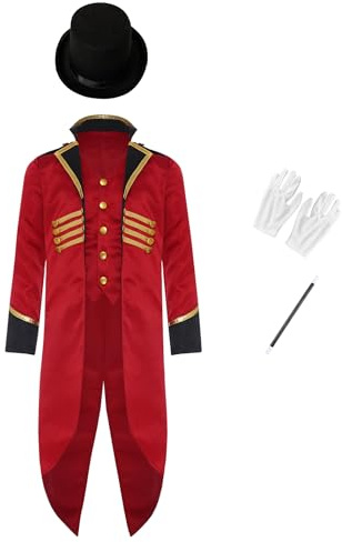Hedmy Boy Steampunk Tailcoat Halloween Medieval Renaissance Clothes Victorian Pirate Vampire Jacket Frock Coat Burgundy 10 Years