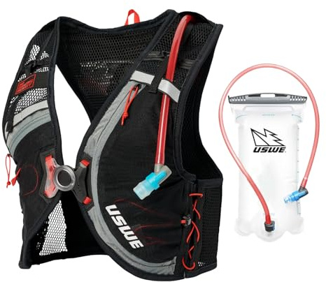 USWE Rush - Chaleco de hidratación para bicicleta de 8 L, correas ajustables en el pecho, chaleco de hidratación para correr, bolsa de hidratación de 2.0 L, ciclismo de montaña, grava y ciclismo con
