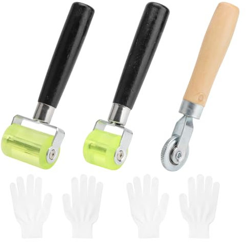 APOMOONS 3 piezas de rodillo de presión de silicona con 2 manopla, rodillo de 30mm, 50mm, herramienta de rodillo resistente al calor, para soldar lonas de PVC