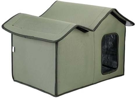 Grande rifugio isolato per gatti – Casa per gatti riscaldata per esterni, grande casa isolata per gattini selvatici con design impermeabile | Ferral Kitten Shelter lavabile per gatti e cani