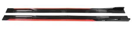 Faldones Laterales para Seat para Leon FR 5F para Ibiza 6J 6L Extensiones De Faldones Laterales Divisores Balancines Laterales Difusores Y Aletas Falda Lateral Automotriz(Black and Red)