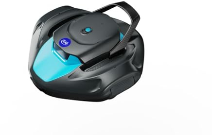 Gre - RBG90 Robot Limpiafondos Piscina eléctrico y Recargable para Piscinas Elevadas y Enterradas hasta 80 m², Limpieza Automática Fondo Plano, Inalámbrico, Autonomía 90min, Depósito 2 L