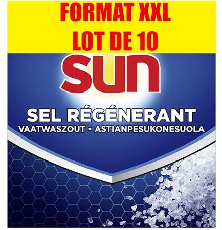 SUN CLASSIC - Sel Regénérant 1Kg pour lave-vaisselle - Lot de 10 - PACK XXL