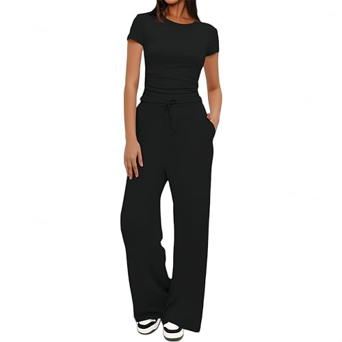 YKDLLF Sportivo Donna Completo Completi Sportivi Due Pezzi Sportiva Estiva Pantaloni Casual Elegante Completo Sportivo Tute da Ginnastica da Donna Estiva 2 Pezzi Homewear