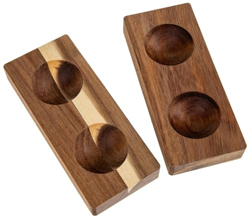 PAMINGONO Portauova in Legno 2 Pezzi per Frigorifero, Contenitore Piatto Color Legno Facile da Pulire, Mantiene le Uova Ferme, per Piano Cucina e Frigorifero